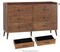Drawer Dresser Quick Install: Mid-Century Rustic Chest of Drawers with Anti-Tipping Device, Bedroom, Brown, 6 Wooden Drawers Storage Dresser with Set of 4 Foldable Drawer Dividers